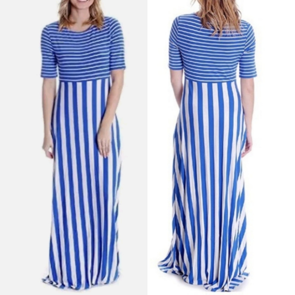 MATILDA JANE Women's The Road Ahead Striped Maxi Dress Sz L